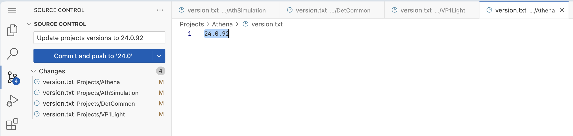 Updating the release candidate number in GitLab