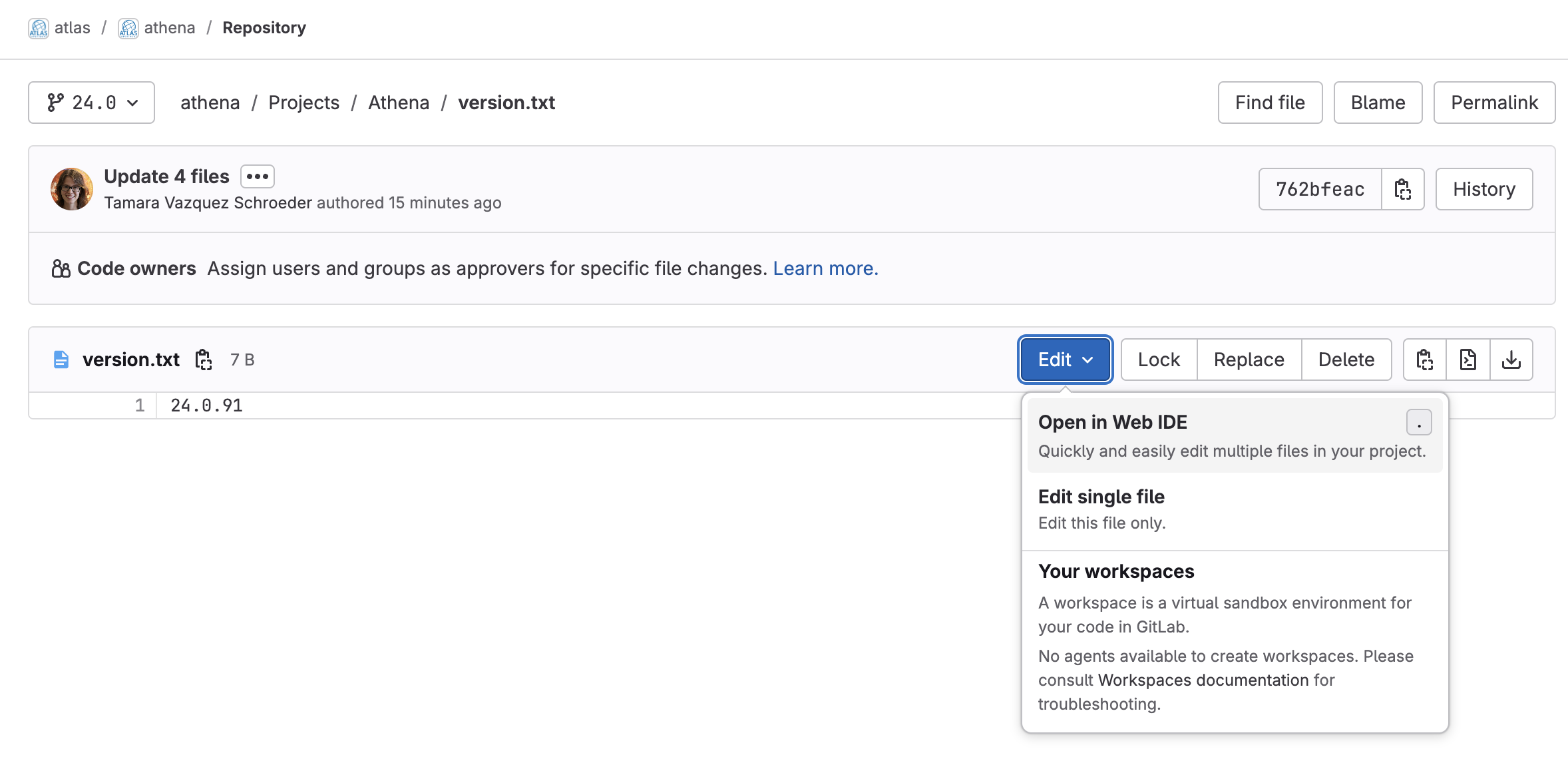 Updating the release candidate number in GitLab